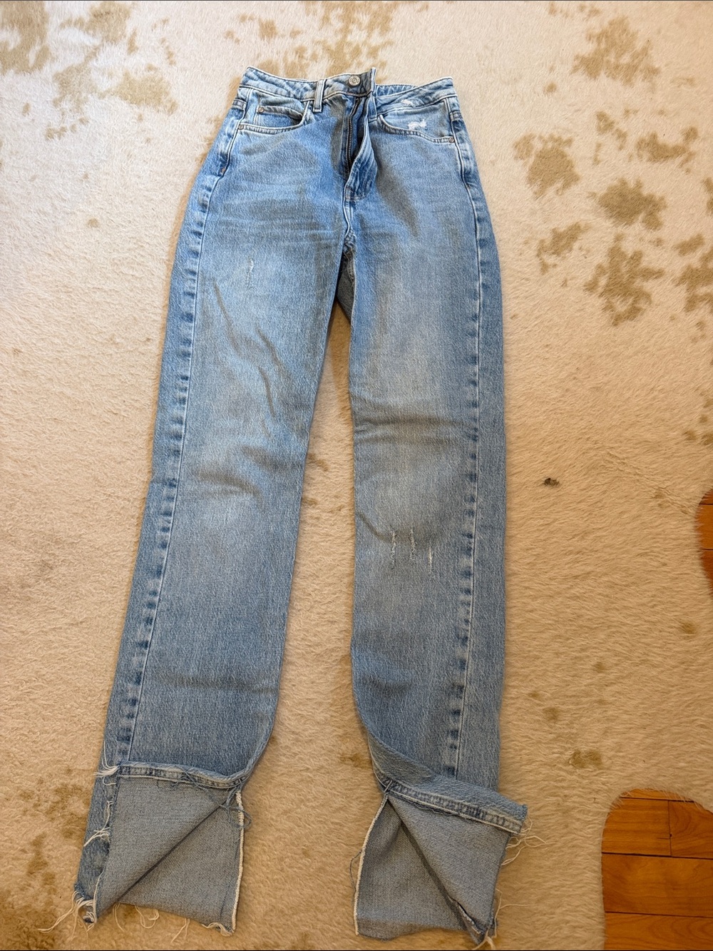 Zara Light Blue Straight-Leg Women's Jeans